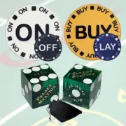 Palace Station Vegas Casino Craps Dice + On/Off Buy/Lay Lammer Buttons + Pouch