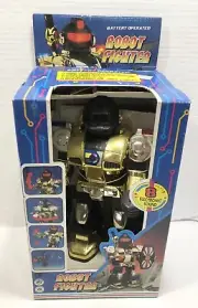 VINTAGE HAP-P-KID Robot Fighter Battery Operated Lights Black , Gold Model 3108