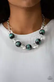 Paparqzzi Glassy Beaded Necklace Womens/Torrid Tide - Blue