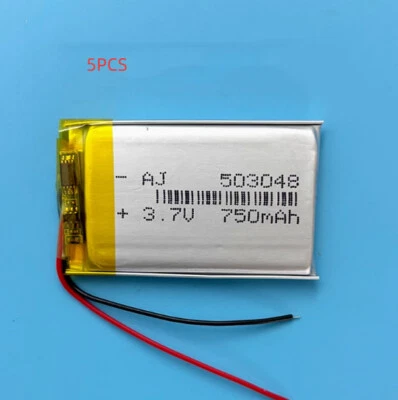 5 PCS 3.7V 750 mAh 503048 Lipo Polymer Battery For MID DVD GPS PDA Mobile Phone