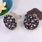 Mini Makeup Compact Pocket Floral Mirror Portable Two-side Folding Mirror C5I6