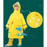 在飛比找蝦皮購物優惠-兒童雨衣 卡通可愛加厚雨衣 按扣立體背包位雨衣 帶反光條卡通