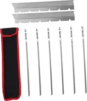 1 Set Portable Stainless Steel Barbecue Skewers Kit for Outdoor Grilling Multi Purpose Kebab Sticks with Creative Design for Easy Threading and Flipping with Base for BBQ Fun