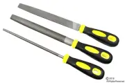 3Pc T12 Carbon Steel Rasp File Set Grinder Half Round Flat Metal Work