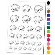 Cute Chubby Manatee Temporary Tattoo Water Resistant Set