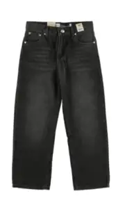 Levi's 25x26 Silvertab Stay Loose Jeans Black Adjustable Waistband Straight Leg