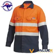 KingGee Shieldtec Fire Retardant Hi-Vis Two Tone Shirt Long Sleeve Y04350