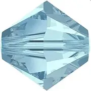 36 pcs Swarovski Elements XILION 5328 bicone Beads 3.8 x 4.2 mm, Aquamarine