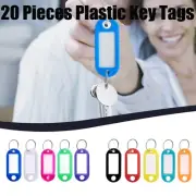 20 Pieces Plastic Key Tags Assorted Key Rings ID Tags Name Card Label