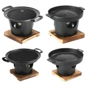 Outdoor BBQ Plate Non-Stick Hibachi Grill Smokeless Mini Barbecue Charcoal Grill