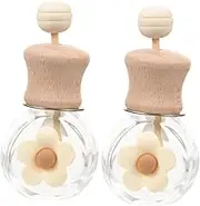 MUSISALY 2pcs Car Aromatherapy Bottle Car Fragrance Diffuser Bottle Essential Oil Diffuser Car Empty Car Scent Diffuser Essential Oil Aromatherapy Diffuser Ornament Khaki Glass