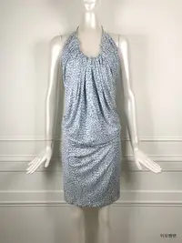在飛比找Yahoo!奇摩拍賣優惠-[我是寶琪] DKNY 藍色印花露背洋裝