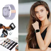 Magnetic Braided Nylon Elastic Loop Watch Band Strap For Apple Watch Sport Strap