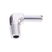 Aeroflow Male NPT To Barb 90 Degree Adapter Fitting 1/2" To 3/4" Silver
