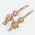 Flower Bobby Pin Hair Clip use Swarovski Crystal Hairpin Wedding Nave Brown #6