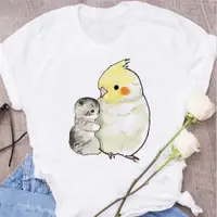 在飛比找ETMall東森購物網優惠-Cartoon cat parrot T-shirt夏季時尚