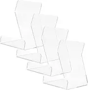 Operitacx 4pcs Acrylic Book Stand Transparent CD Organizer Decorative Plate Holder Multi Functional Modern Display Rack for Home Audio Room Lightweight Chic Design