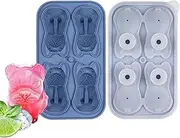 Dog Tray | 4 Cavity Novelty Drink Tray - Reusable Fun Shape Tray Easy Release Silicone Ice Ball Maker Makes Four 2.4inch Height Bulldog Shaped Maker