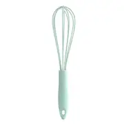 Stainless Steel Home Eggbeater Wire Whisks Kitchen Tool For Cooking Anti-Slip Design Olive Green 1Set 30*7CM