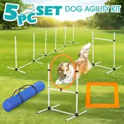 5PCS Pet Obstacle Dog Agility Equipment Set Course High Tire Hurdle Jump