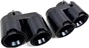 Compatible For BMW X5 X6 X7 Quad tip 2019 To 2024 G05 G06 G07 Muffler Carbon Fiber Exhaust tip Tip Nozzle Exhaust Head(Carbon fiber A)