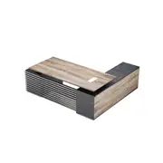 Modern Furniture PHOENIX Executive Desk with Left Return 2.2M - Warm Oak & Black