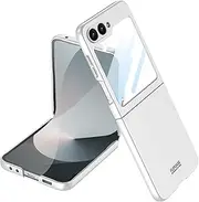 Usinynia Case for Samsung Galaxy Z Flip 6 with Screen Protector, Slim Galaxy Flip 6 Cover, Ultra-Thin Shockproof Flip Hard Case for Galaxy Z Flip 6 5G (Silver)