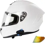 Motorbike Bluetooth Full Face Helmet Motocross Helmet Built in Mp3 Integrated Communication for Adult Men Women Street Racing Motorcycle DOT/ECE Approved