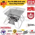 Grillz Camping Fire Pit BBQ 2-in-1 Grill Smoker Outdoor Portable Stainless Steel