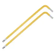2Pcs Ball End Hex Key Wrench, 4mm l Shape Extra Long S2 Steel Repair [Yellow]