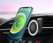 Magnetic 15W Fast Wireless Charger Car Air outlet Phone Holder for iPhone 12-White