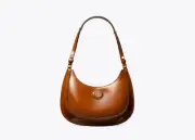 NWT Tory Burch MEDIUM Robinson Spazzolato Convertible Crescent Leather Bag
