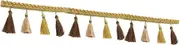 ａ aternee Polyester Fringe Tassel Lace Trim Long Fringe Trim Polyester Tassel for Home Decoration DIY Costume Craft Lamp Shade Sewing, Gold