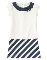NWT Gymboree Nautical Navy Blue Striped Dress Cape Cod Cutie 5 6 7 Girls