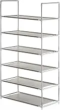Daseeme 6-Tier Shoe Rack Shoe Tower Shelf Storage Organizer Cabinet Stackable Shelves Holds 18 Pairs of Shoes Grey