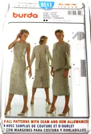 Burda 8511 Misses Dress & Jacket 6-8-10-12-14-16 Sewing Pattern OOP