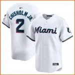 444 2024-2025 MLB MIAMI MARLINS JAZZ CHISHOLM JR 主場球衣棒球開衫 T