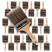 24PK 4" Flat House Wall,Trim Paint Brush Set Home Exterior or Interior Brushes