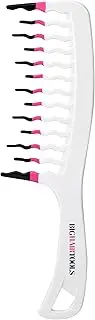 Big Hair Tools XL Size Wavy Wide Tooth Comb, White