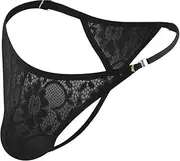 [Generic] Mens Sexy Lace Thong See Through Funny Buckle G-Strings Underwear Bulge Pouch