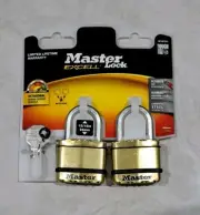 Master Lock 45mm Excell Padlock Heavy Duty Keyed Alike Heavy Duty - 2 Pack