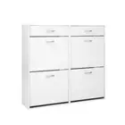 Shoe Cabinet Rack Organisers Storage Shelf Drawer White 36 Pairs