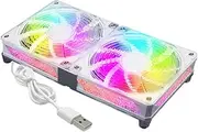 LeeQinersw Electric Radiator Fan Case Cooling Computer Good Heat Dissipation for CPU Radiator PC Chassis, 2