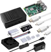 Geeekpi Starter Kit for Raspberry Pi 4 8GB - 128GB Edition, Case with PWM Fan, 1