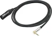 HUALEU 3.3Feet Right Angle 3.5mm to XLR Balanced Microphone Cable,Gold-Plated 1/8 inch TRS Mini Jack Aux to XLR Male Mono Audio Cord for Speaker,Mixer