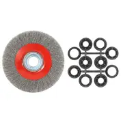 8in Carbon Steel Crimped Bench Wire Wheel for Bench Grinder- 0.012-Inch Coars...