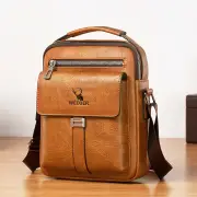WEIXIER PU Leather Men's Messenger Bag Trend Retro Business Men's Shoulder Bag Waterproof Carry-on Bag Crossbody Bag Men