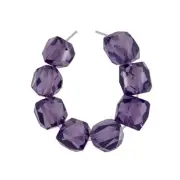 8 Cubic Zirconia Faceted Freeform Square Nugget Beads 9mm Amethyst Purple #96246