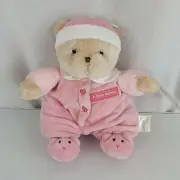 Carters I love mommy Stuffed Plush Teddy Bear Pink Heart Slippers Hat Rattle NEW