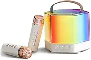 JOINPAYA Karaoke Mini Microphone Set Portable Karaoke Machine Speaker for Boys and Girls Adults Led Lights Easy to Use